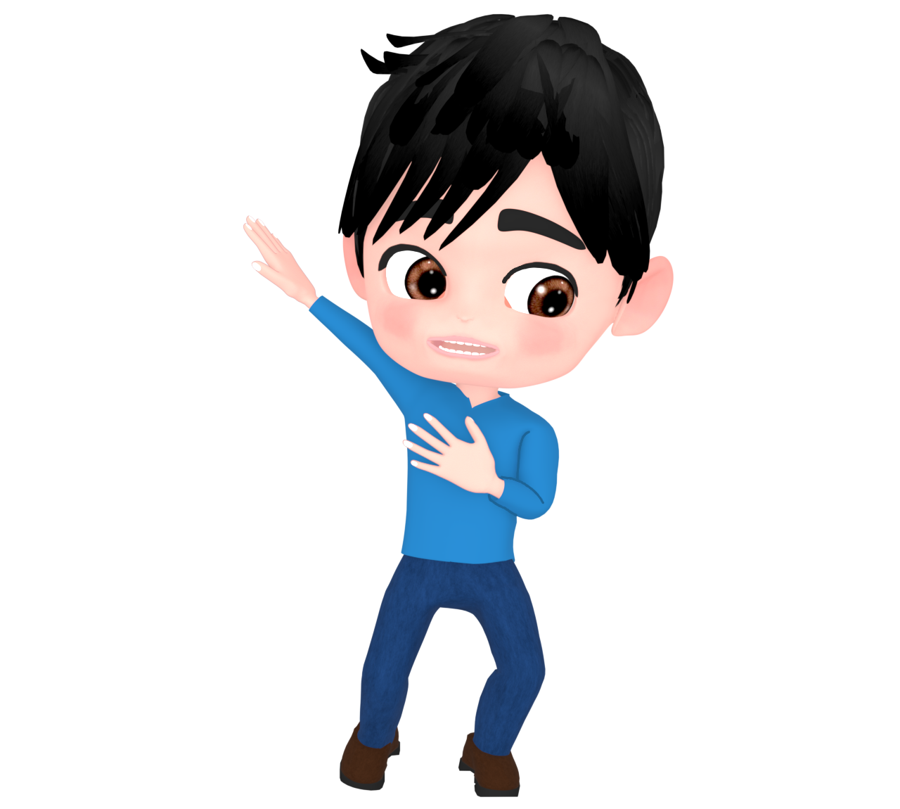 キメポーズをする男性のイラスト