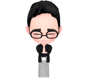 着物でお祈りをする男の子のイラスト