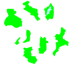 近畿地方をバラした地図のイラスト