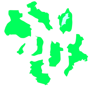近畿地方をバラした地図のイラスト