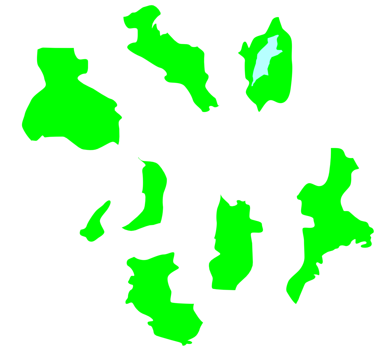 近畿地方をバラした地図のイラスト