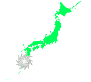 九州に近づく台風のイラスト