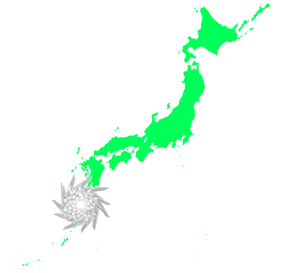 九州に近づく台風のイラスト