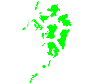 九州・沖縄地方をバラした地図のイラスト