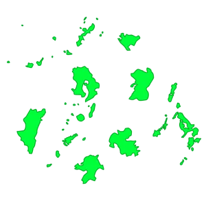 九州・沖縄地方をバラした地図のイラスト