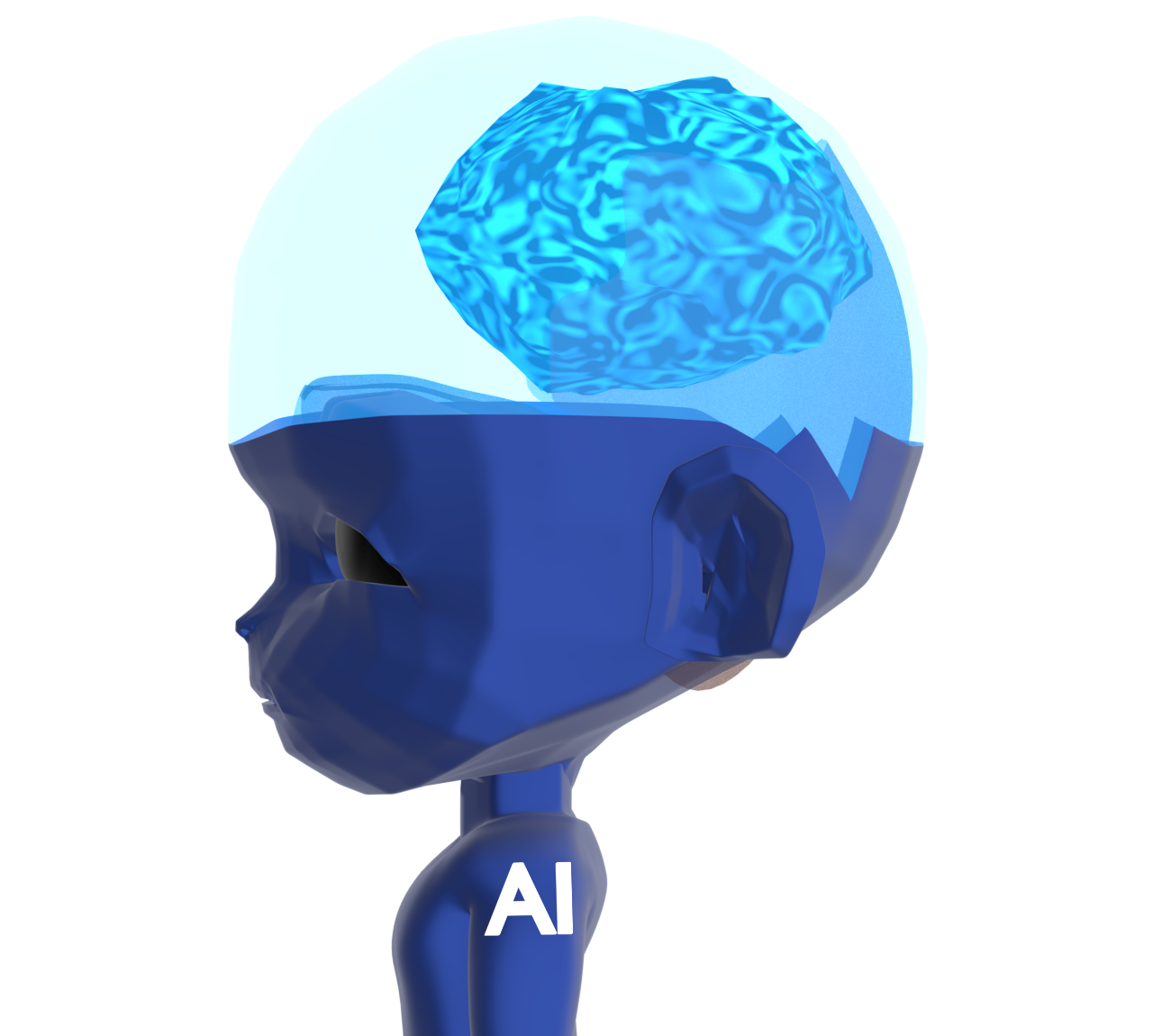 横向きAI・人工知能のイラスト