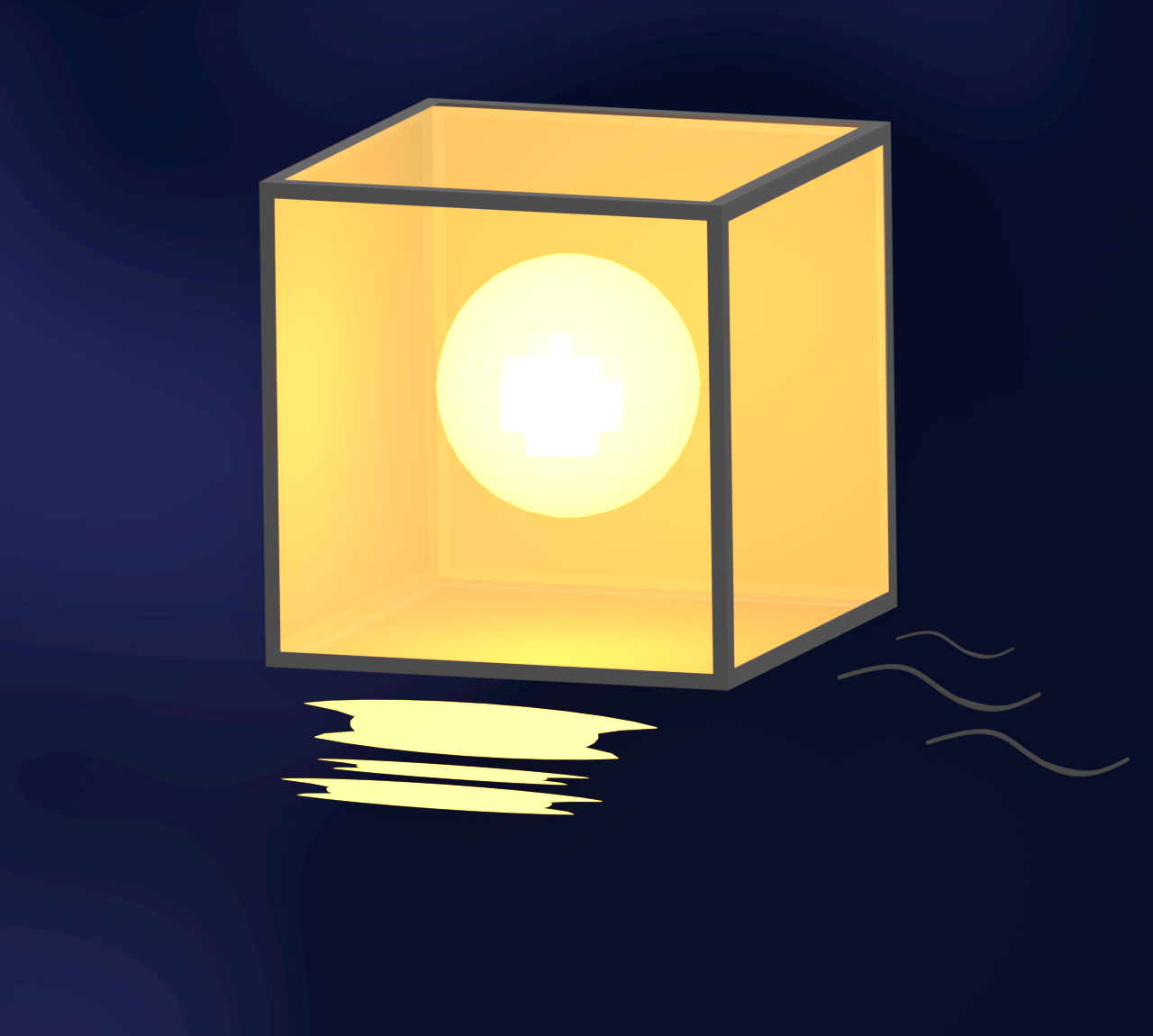 灯篭流しのイラスト