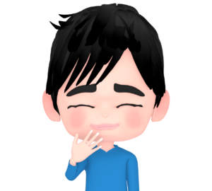 口を隠して笑う男性のイラスト