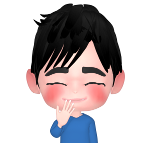 口を隠して笑う男性のイラスト