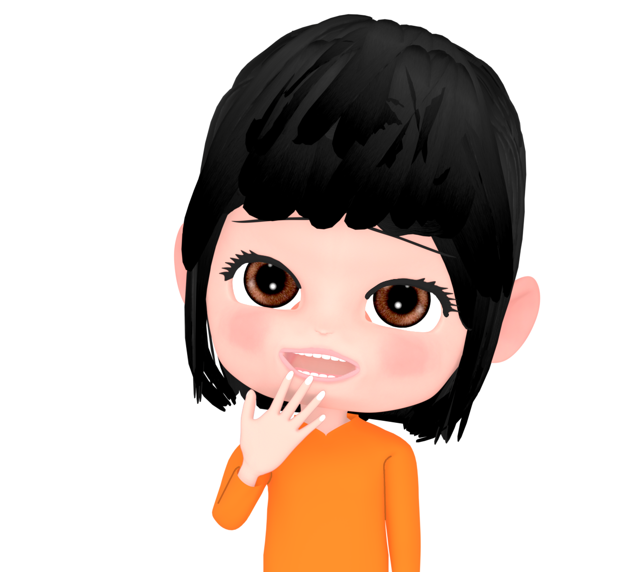 楽しそうに笑う女性のイラスト