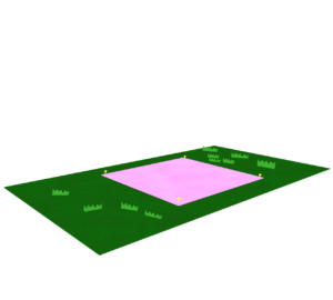 芝生で場所取りのイラスト