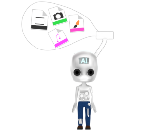 学習をする人工知能のイラスト