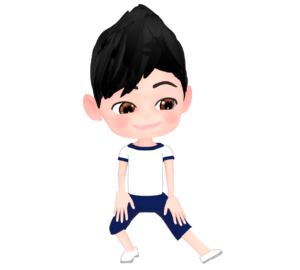伸脚の準備運動をする男子生徒のイラスト