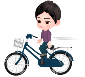両手を放して自転車に乗るイラスト