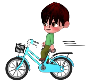 両手を放して自転車に乗るイラスト