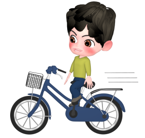 両手を放して自転車に乗るイラスト