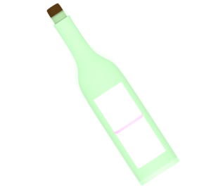 手紙が入った瓶のイラスト