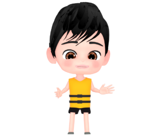 ライフジャケットを着た子供のイラスト
