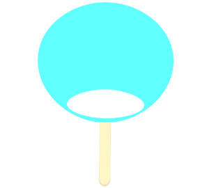 水色のうちわのイラスト