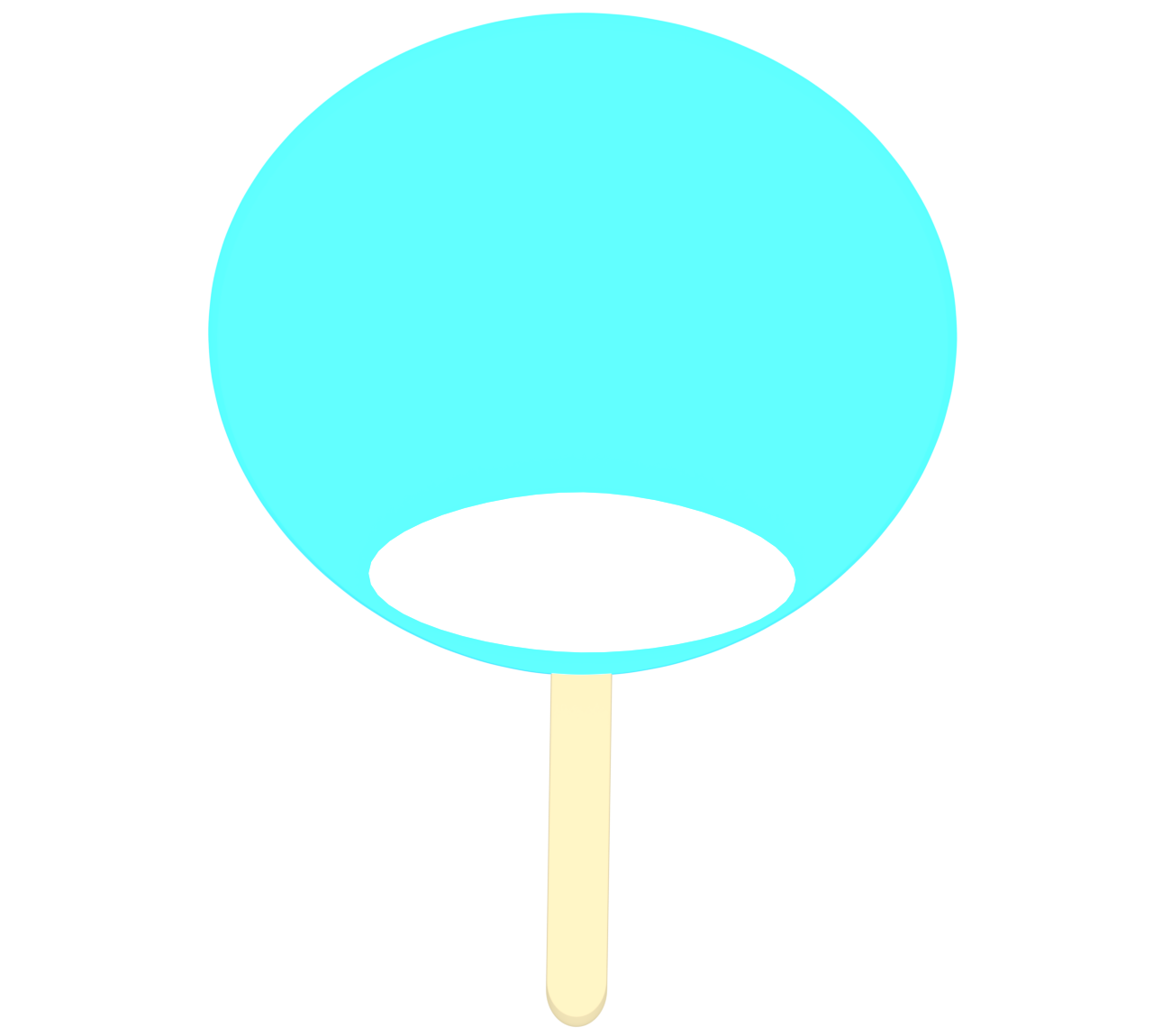 水色のうちわのイラスト