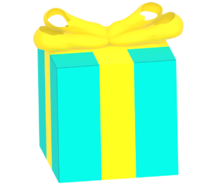 水色の爽やかなプレゼントのイラスト