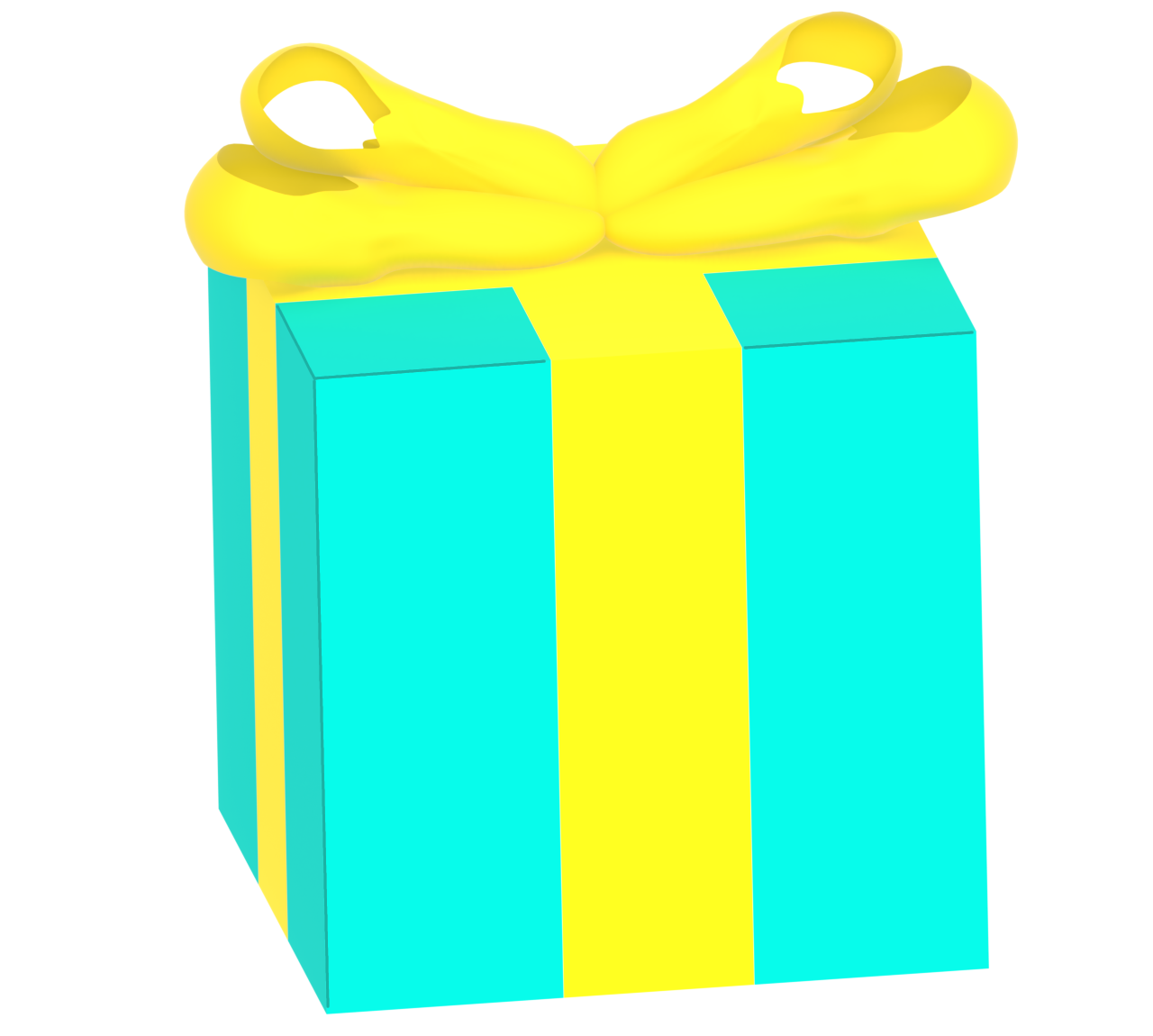 水色の爽やかなプレゼントのイラスト