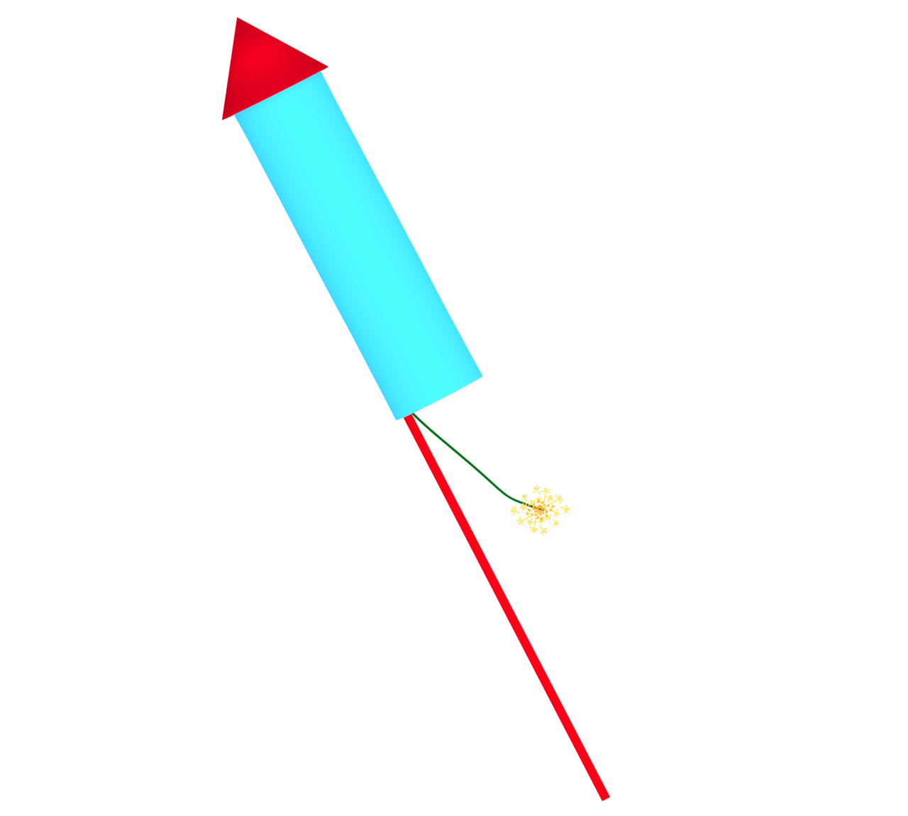 水色のロケット花火のイラスト