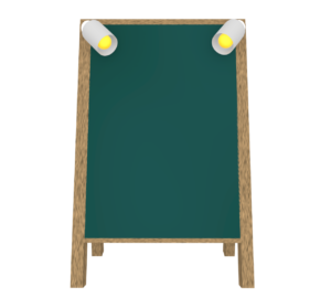 ライトとチョークボードのイラスト