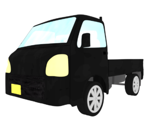 斜め前から見る軽トラックのイラスト