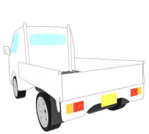 軽トラを斜め後ろから見るイラスト