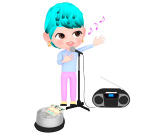 路上ライブで投げ銭のイラスト