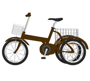 荷台が付いた三輪車のイラスト