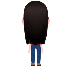 ロングヘアーの後ろ姿のイラスト
