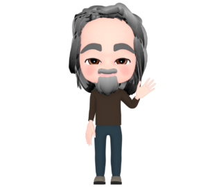 ロングヘアーの男性のイラスト