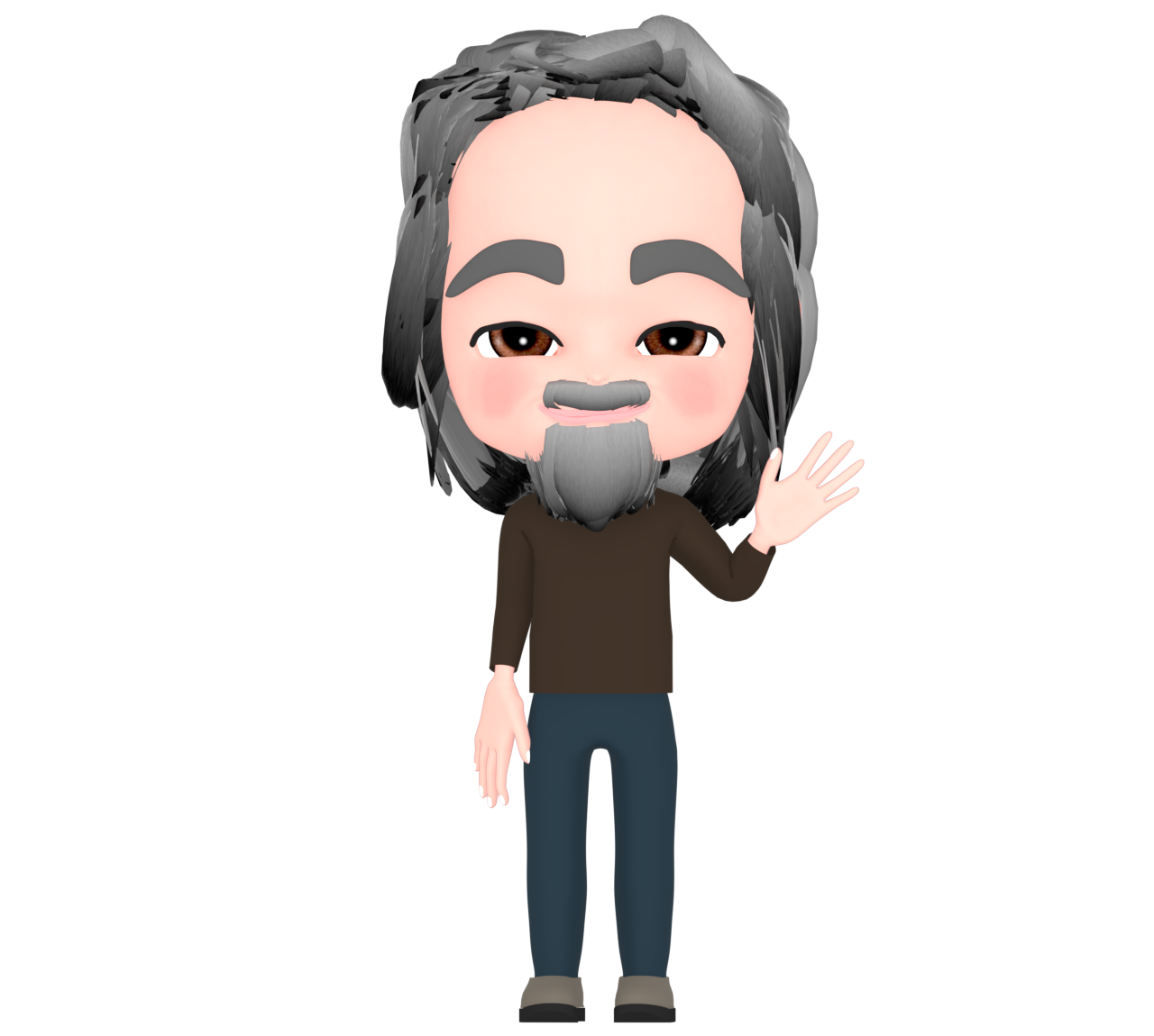 ロングヘアーの男性のイラスト