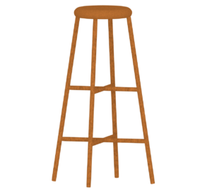 足が長い木製椅子のイラスト