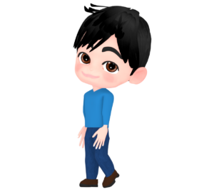 振り返る男性のイラスト