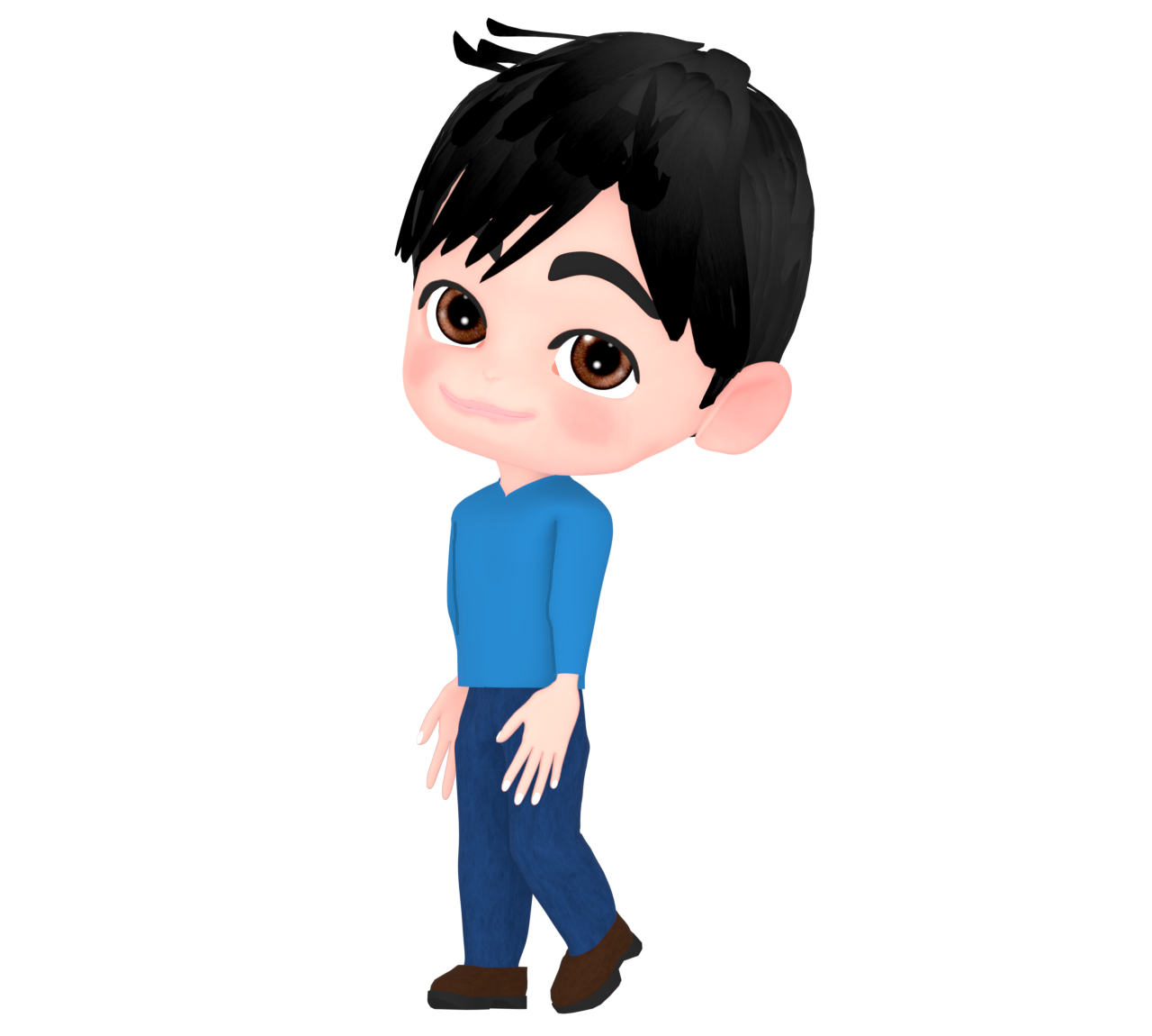 振り返る男性のイラスト