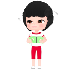 道に迷う女子生徒のイラスト