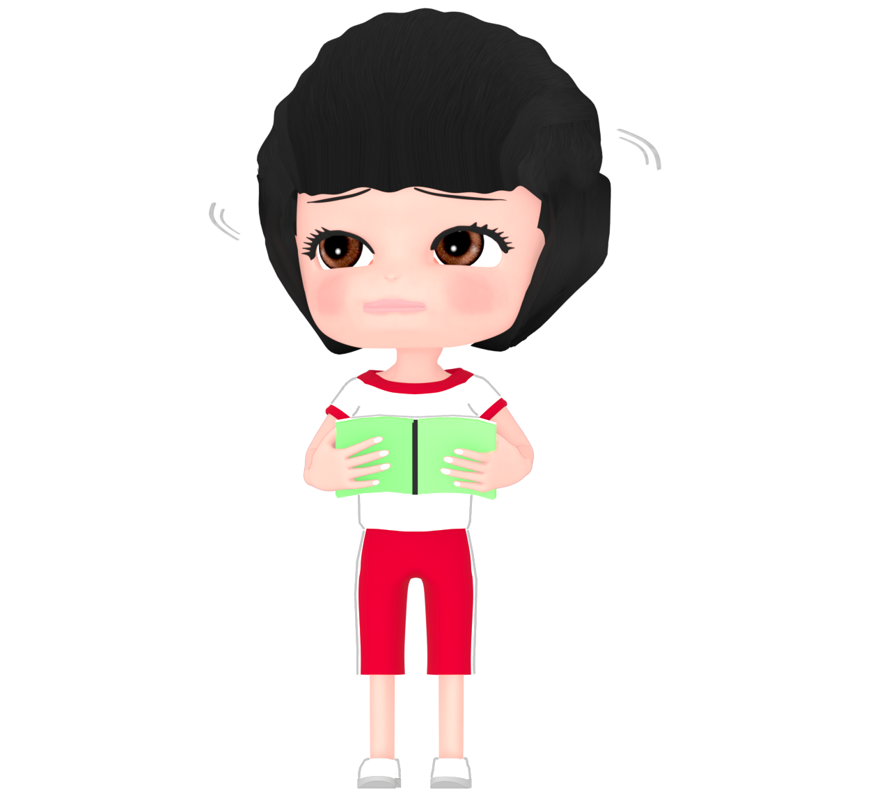 道に迷う女子生徒のイラスト