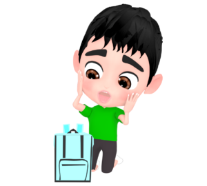 忘れ物に気がつく男の子のイラスト