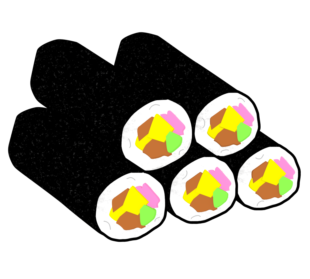 たくさんの恵方巻のイラスト