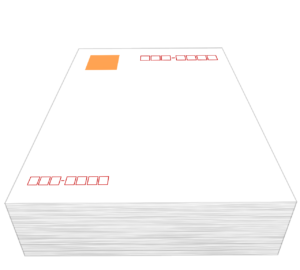 たくさんの郵便はがきのイラスト