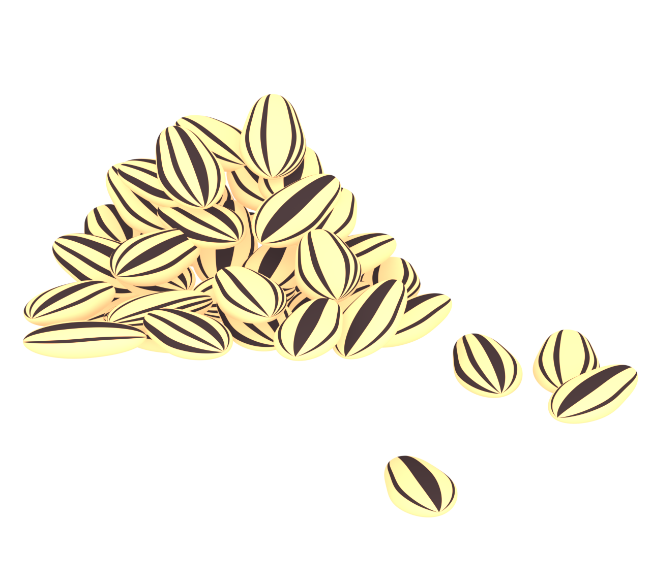 たくさんのヒマワリの種のイラスト