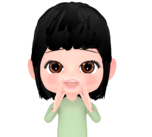 エールを送る女性のイラスト
