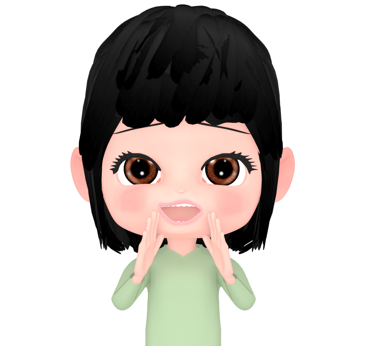 エールを送る女性のイラスト