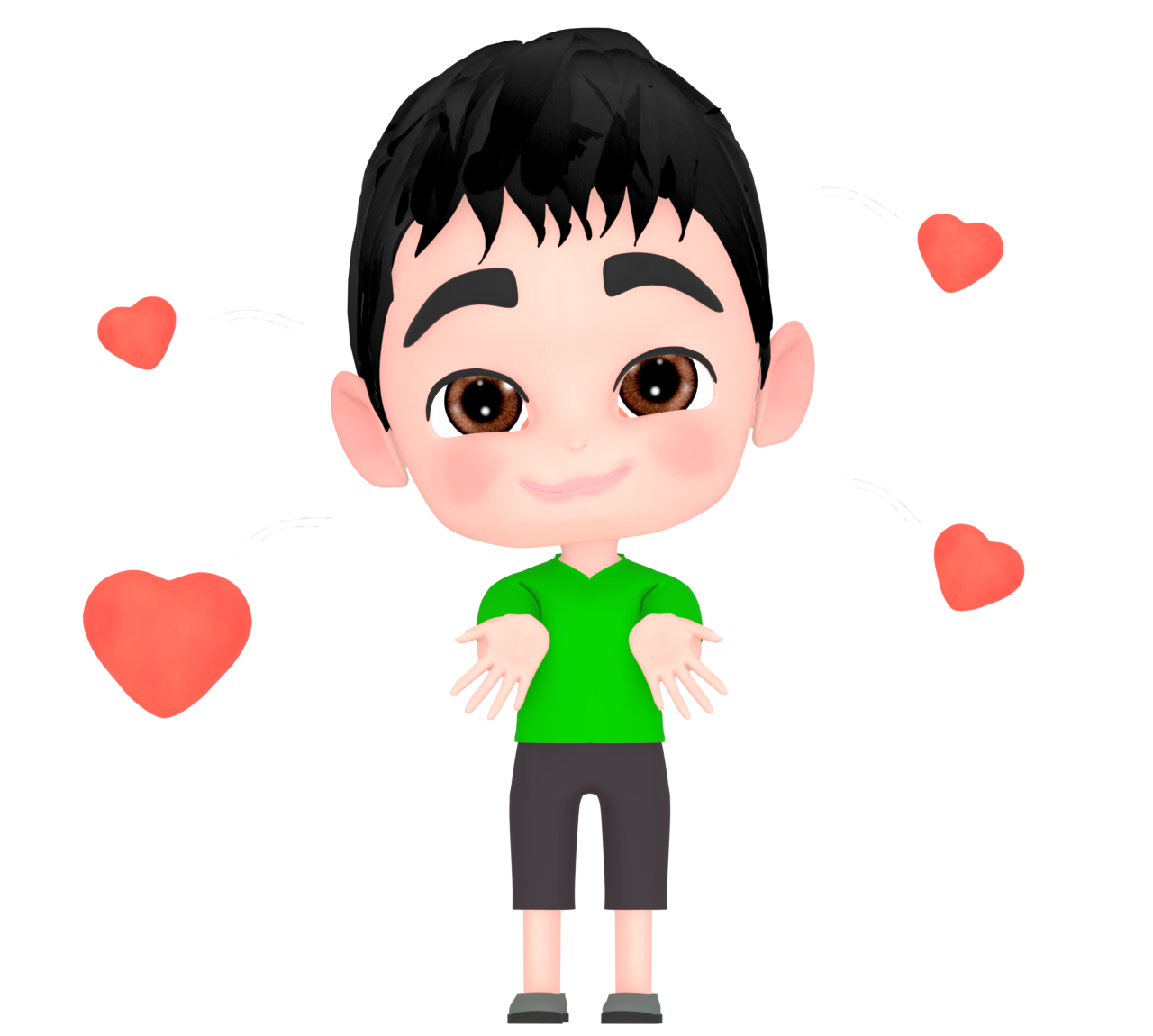 好きをアピールする男の子のイラスト