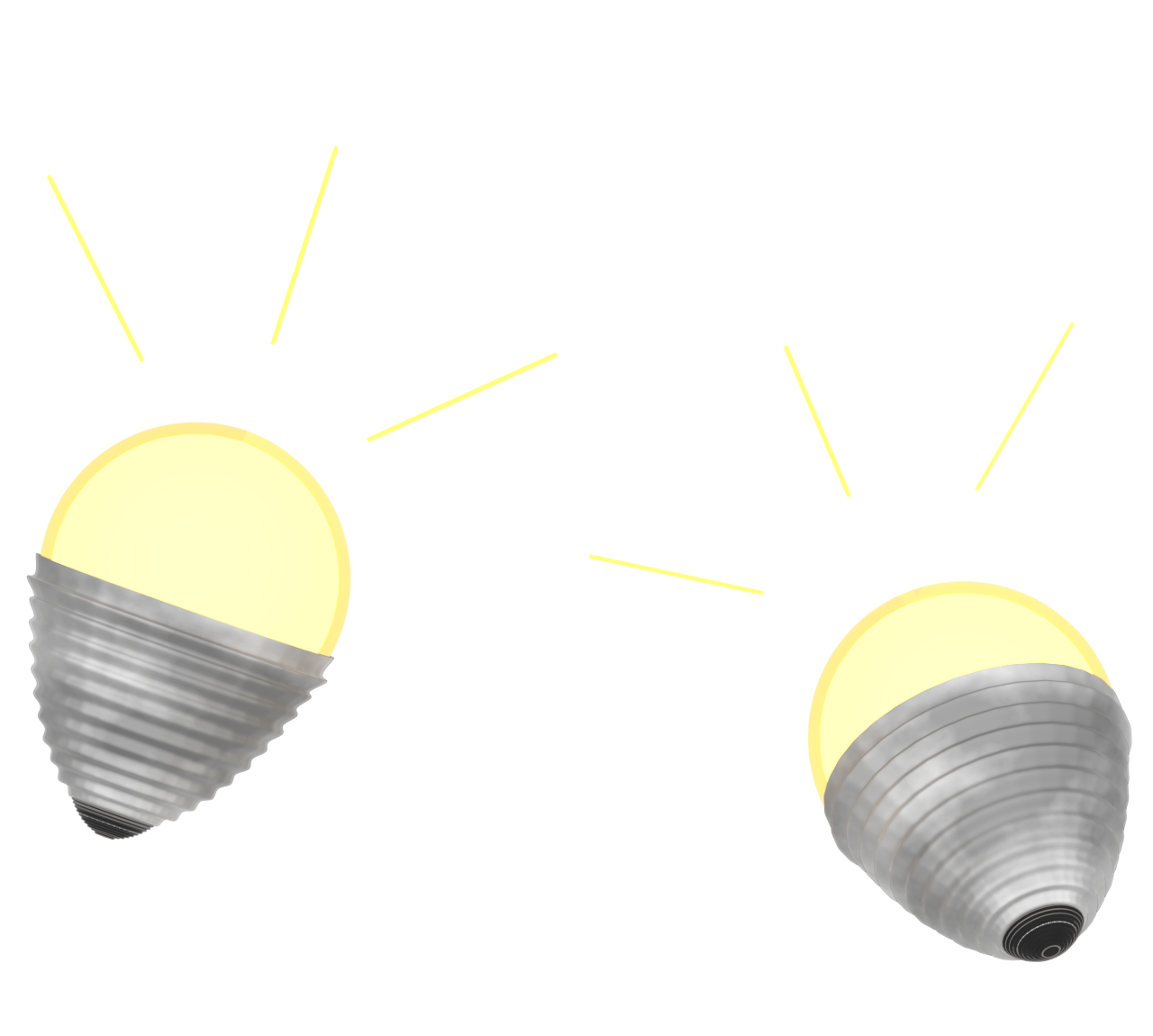 明るい電球のイラスト