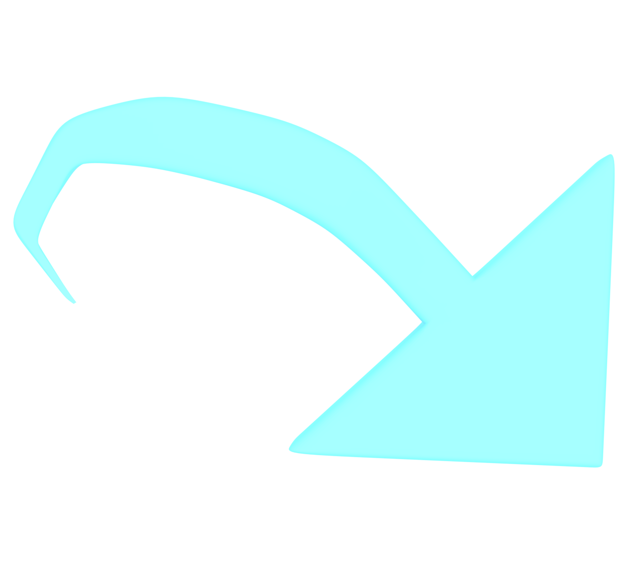 右下に向かう矢印のイラスト