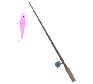 ルアーと釣り竿のイラスト